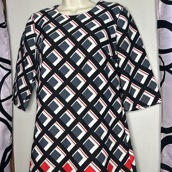 Banana Republic Geometric Colorful Mod 70’s Style Dress Size 0 - Picture 2 of 8